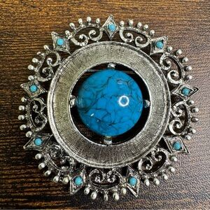 ❤️#48. Glass Turquoise Brooch